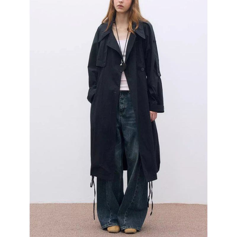 hem gather trench coat 101585 | toujouage