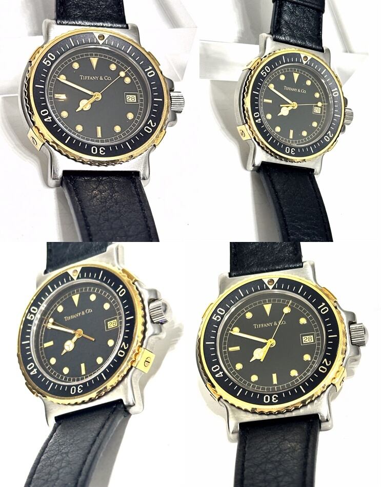 TIFFANY ティファニー ダイバー デイト ブラック 38mm 18K YG SS K18