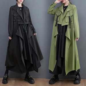 DRAW STRING A-LINE DESIGN MIDI VEST JACKET 2colors M-6888