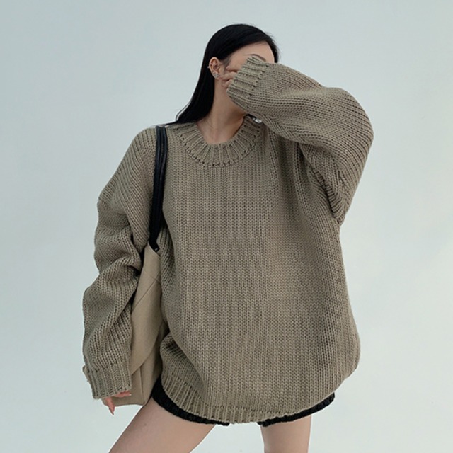 crew neck simple knit　クルーネックシンプルニット　J1570