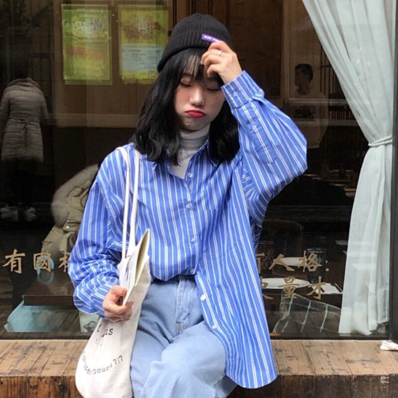 ホワイトシャツ スプリングルーズジャケット ロング 春物 YY-ファッション8201960261