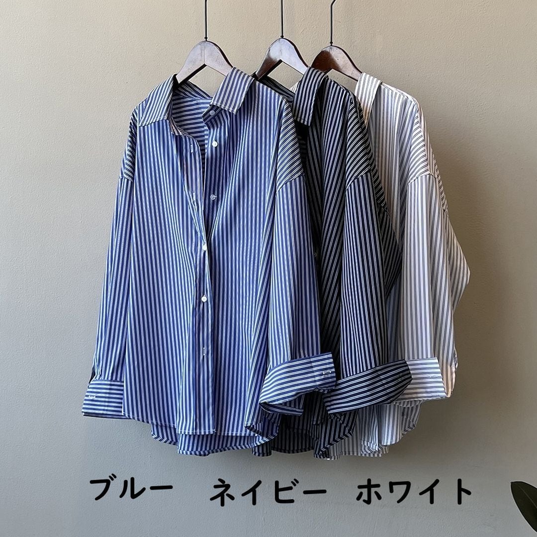 ストライプ 長袖 シャツ 3col M 11312 | Raglana