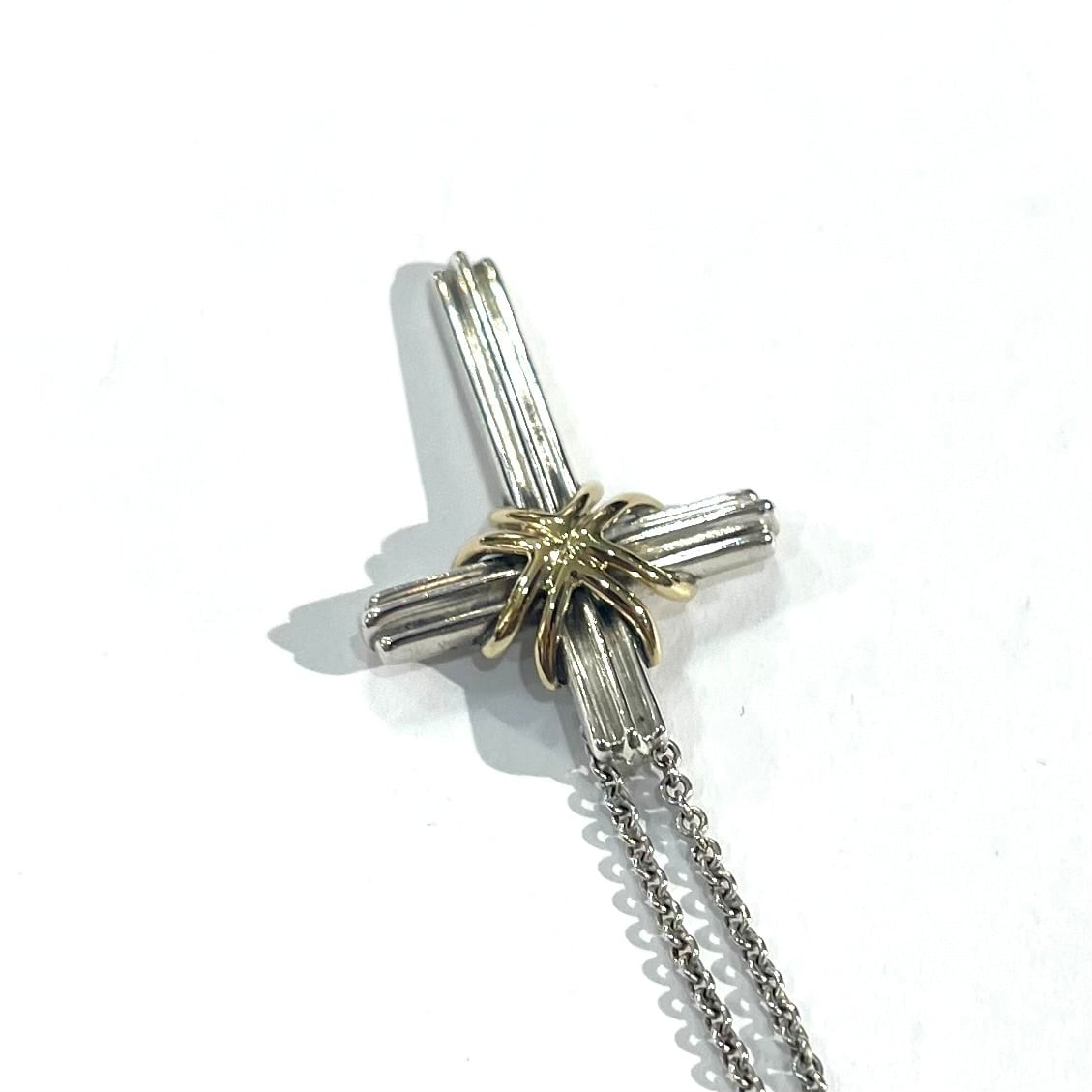 TIFFANY&Co.】2969 VINTAGE SILVER925×K18YGシグネチャークロス