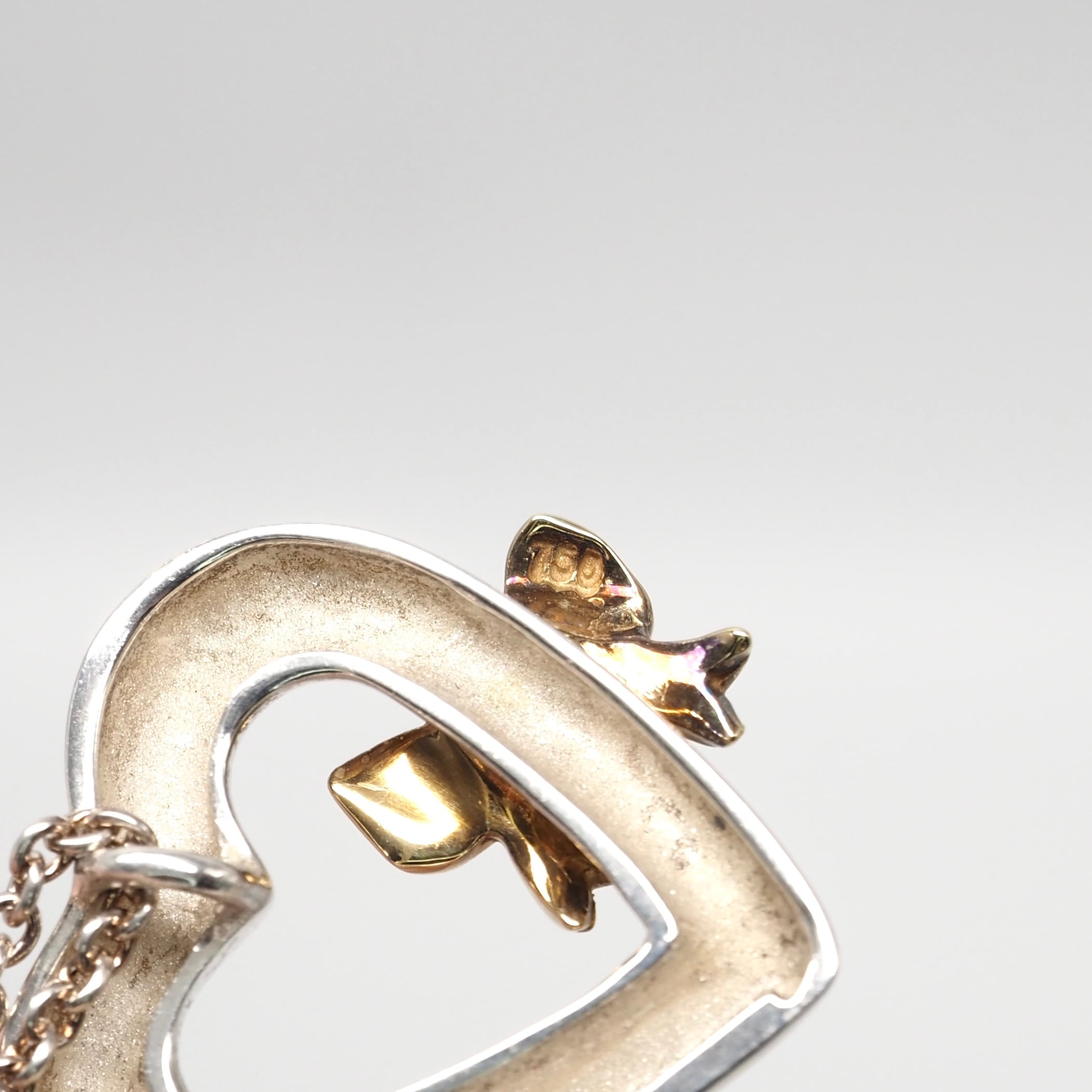 Tiffany&Co. ハート ウィズ ボウ ネックレス シルバー925 K18