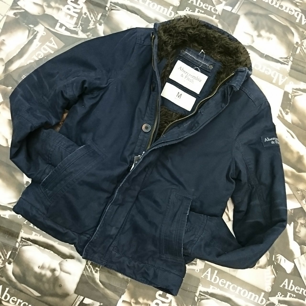 ☆abercrombie\u0026fitch☆アバクロ ミリタリー裏ボアジャケット　M