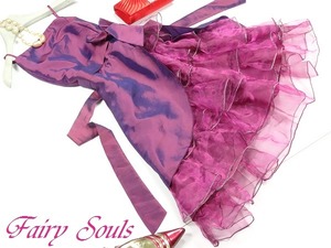 ★送料無料★Ｌ☆オ－ガンジ－フリルサテンのミニドレス(OPN8919)