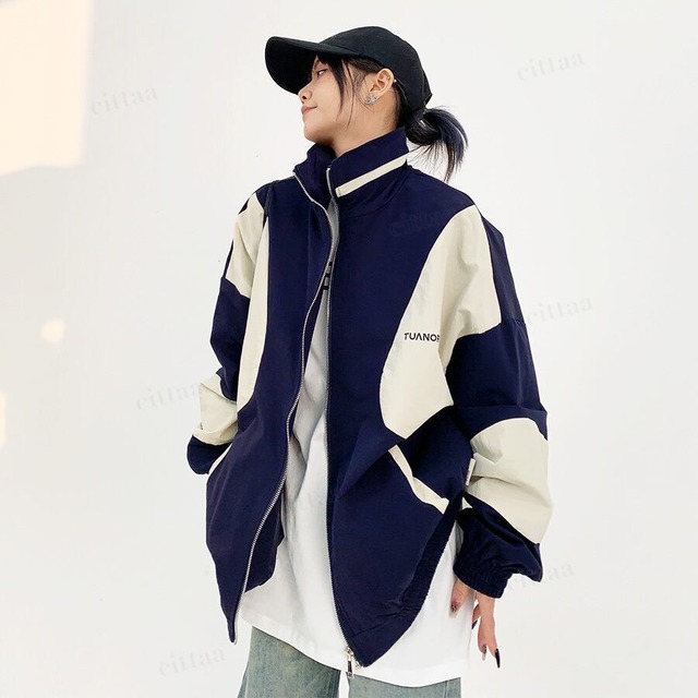 ★予約★D-1056　2026春新作♡TUANORTSA配色デザイントラックジャケット　ネイビー