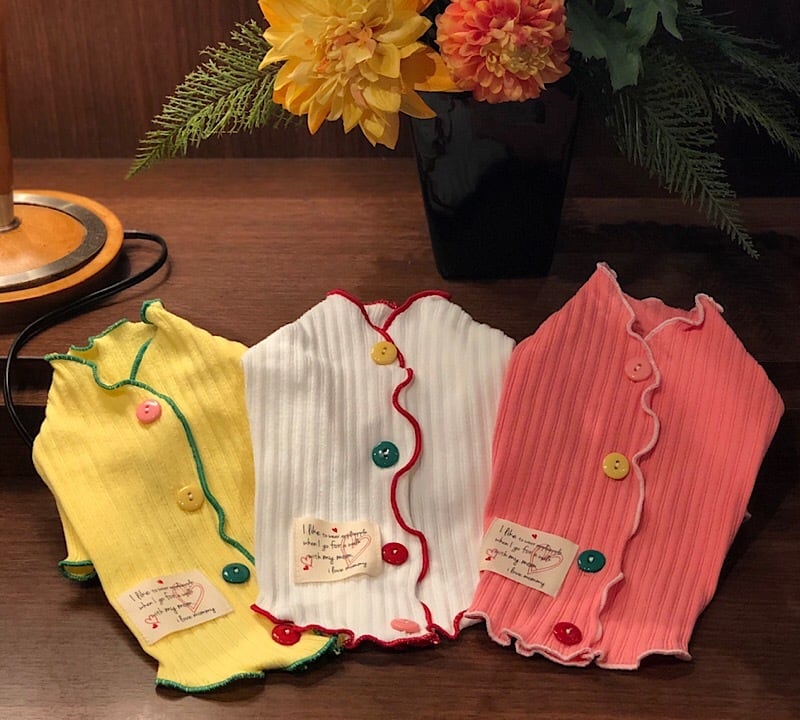 【SALE】カラフルボタンカーディガン S~XL 3color  /  犬服 ドッグウェア 犬の服 ペット用品 犬 小型犬 中型犬 b53