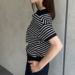 オフショルダーボーダーニット［50029］　