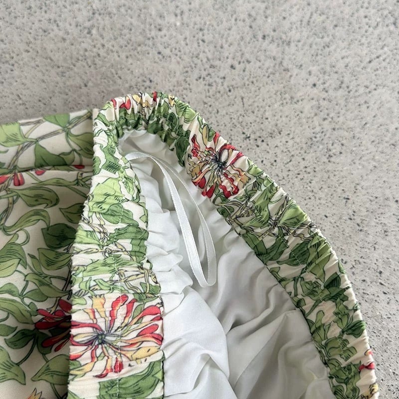 green botanical flared skirt | colorer