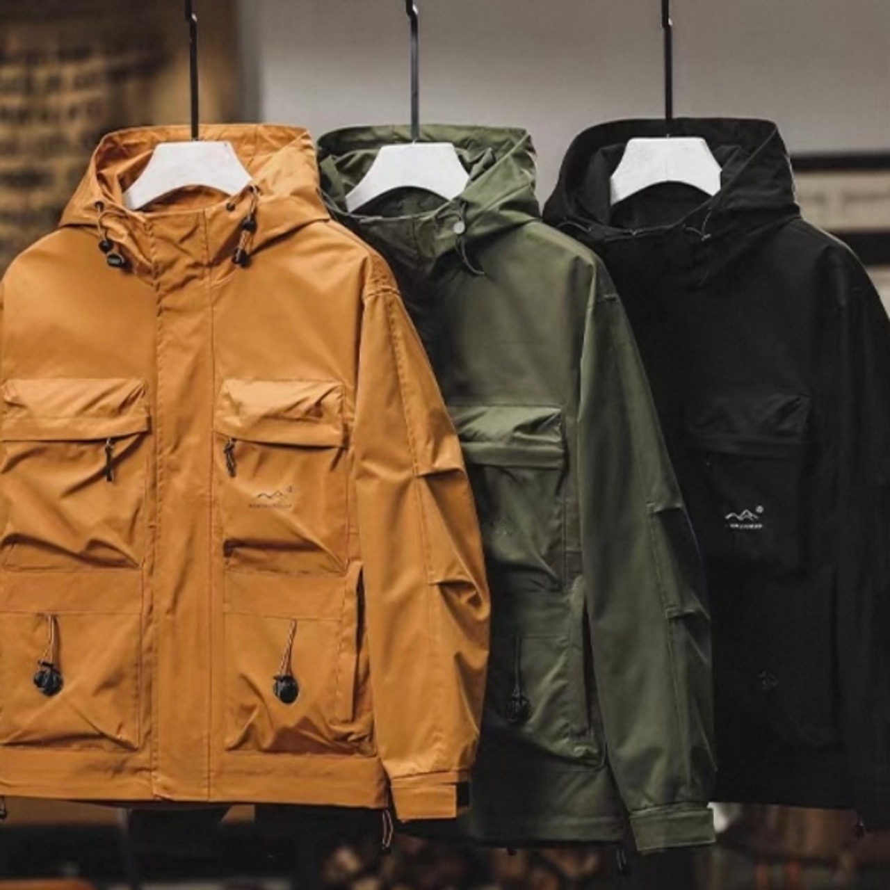 Utility Pocket Hooded Drop Shoulder Jacket ◇3color H0524