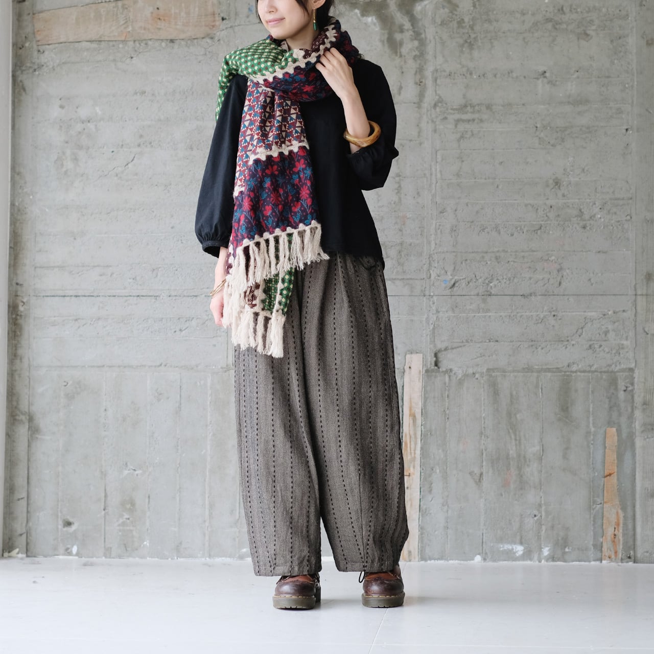 キャピタル　リネン パッチワーク ストール 多色 キャピタル リネン パッチワーク ストール 多色