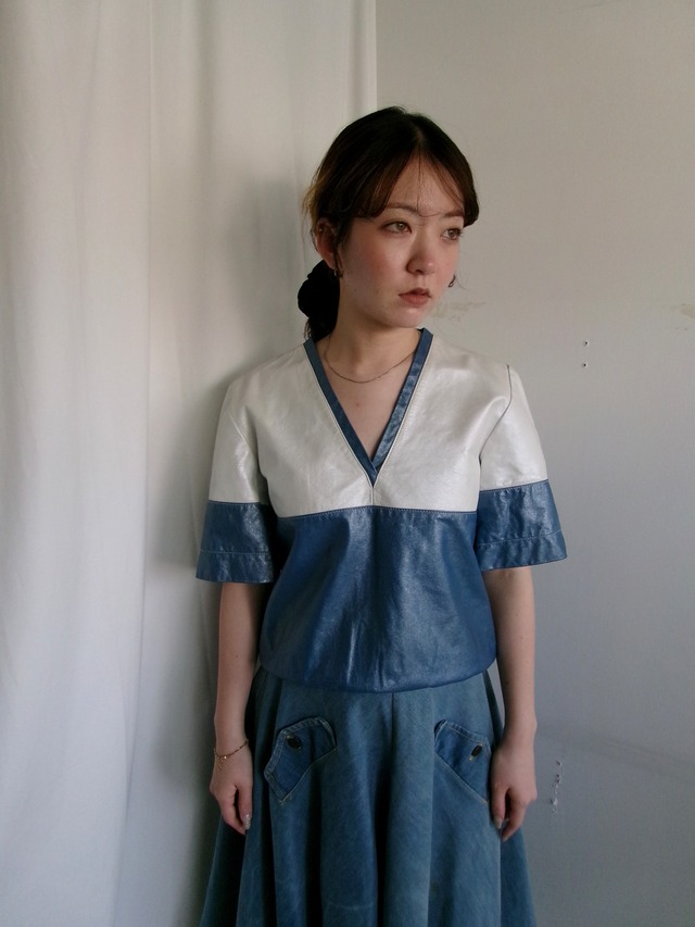 Lather half sleeve top