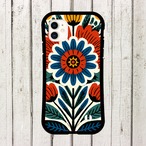 受注生産 iPhoneケース 大きな花の民芸ボタニカル柄｜花モチーフ FMSY092B
