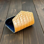 クロコダイル コンパクトウォレット アンバーイエロー
