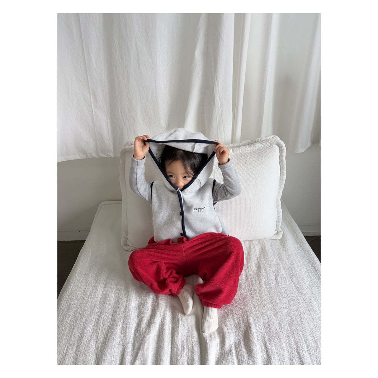 【取寄】PEPPER フリースパーカーベスト|冬服|韓国子供服