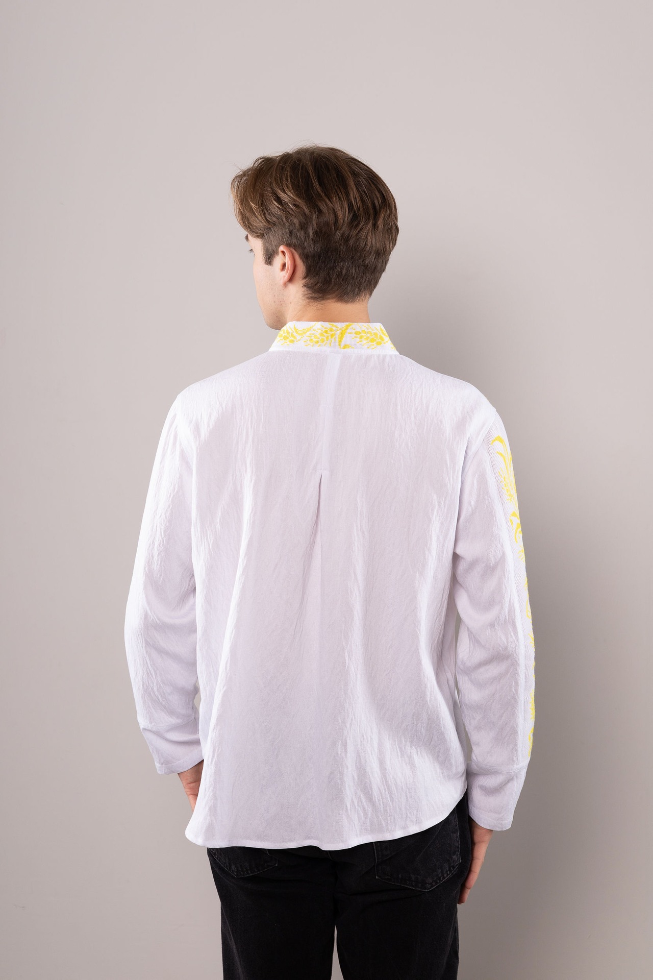 ウクライナ刺繍ヴィシヴァンカ（小麦）　クロスステッチ手刺繍　Ｍ-Lサイズ　メンズ - 11