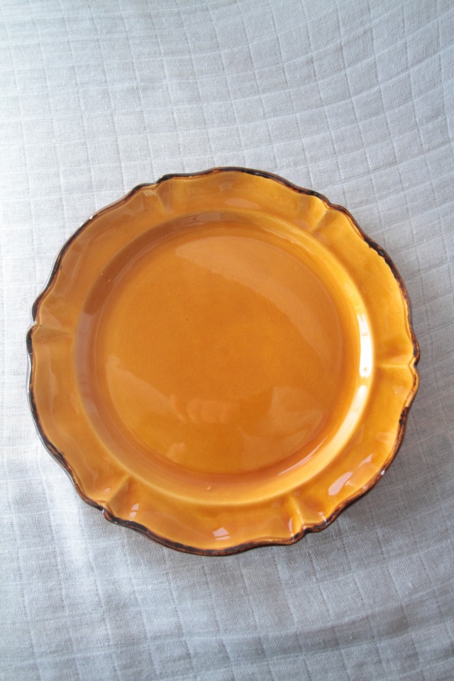 A.D.P. France Rusticana Mustard Yellow Plate / 1950–70s big