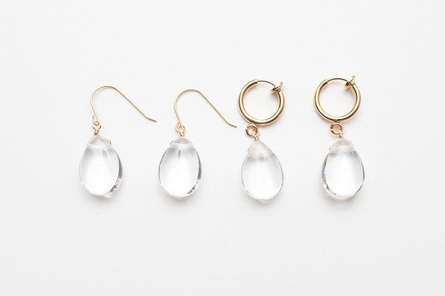 plain quartz fook & earring