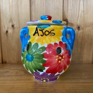 スペイン製 蓋付き 陶器 壺 スペイン 装飾的なタイル模様 陶器製蓋付き