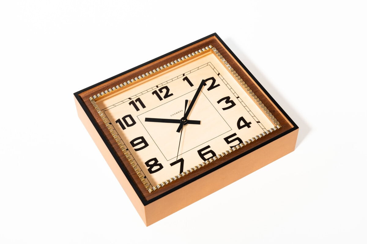 BRASS RECTANGLE CLOCK -WOODDIAL- / WALNUT | シャンブル BRASS RECTANGLE CLOCK -WOODDIAL- / WALNUT | シャンブル