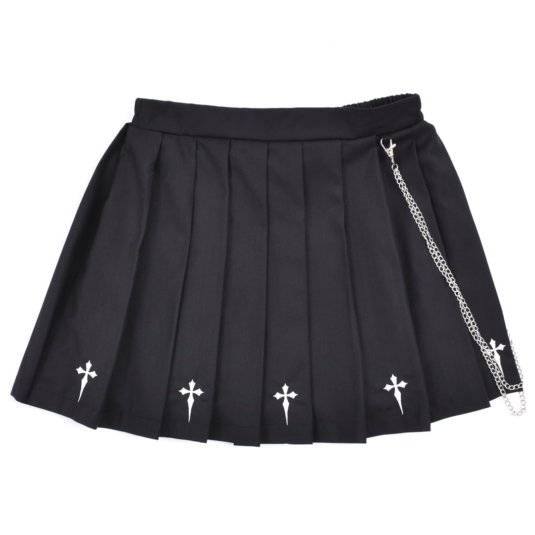8/27 完売Mサイズ再入荷！】チェーンクロス セーラープリーツスカート