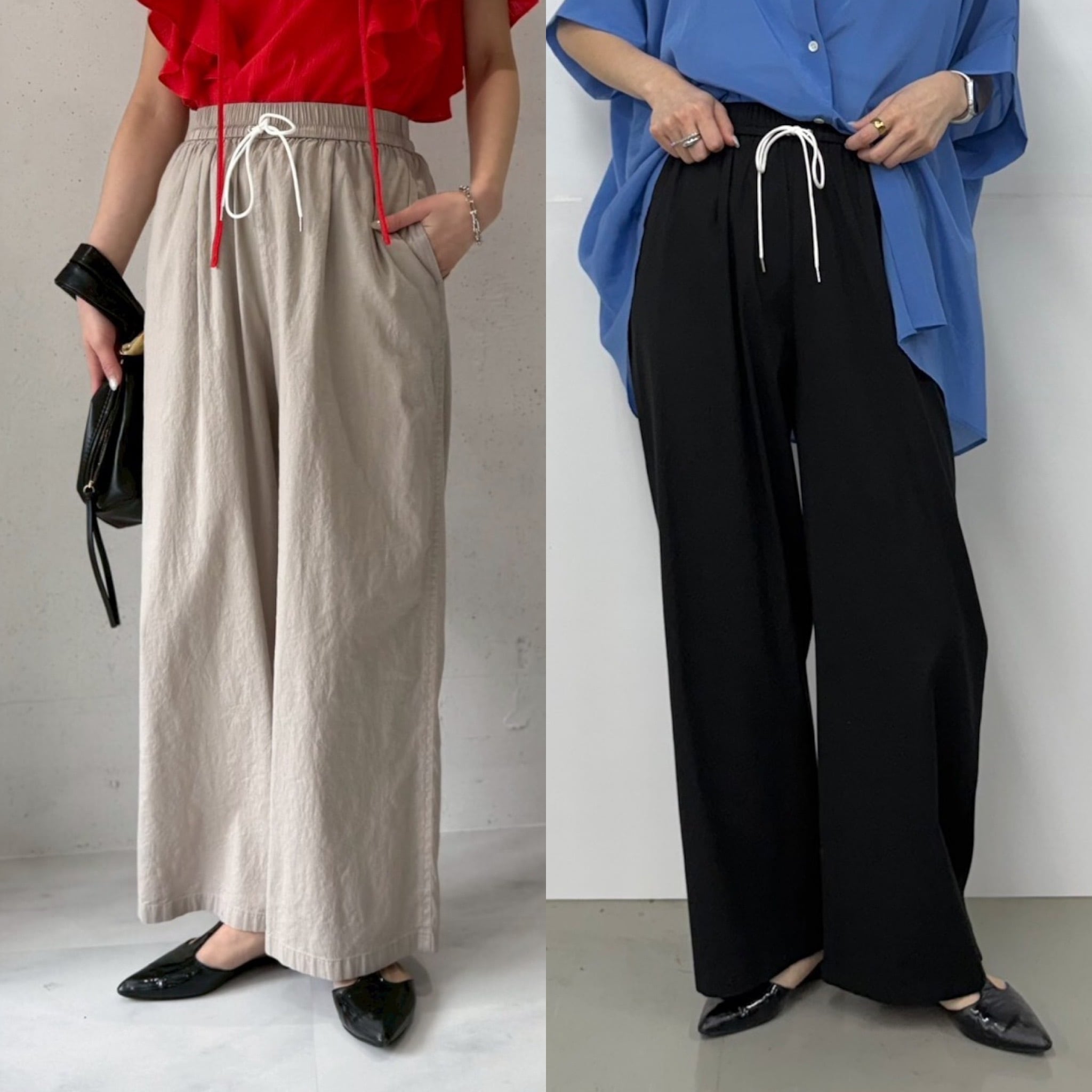 【 cafune; 】cotton linen wide easy pants
