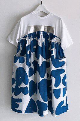 23SS】フランキーグロウ ( frankygrow ) LETTERS DOCKING DRESS[ M