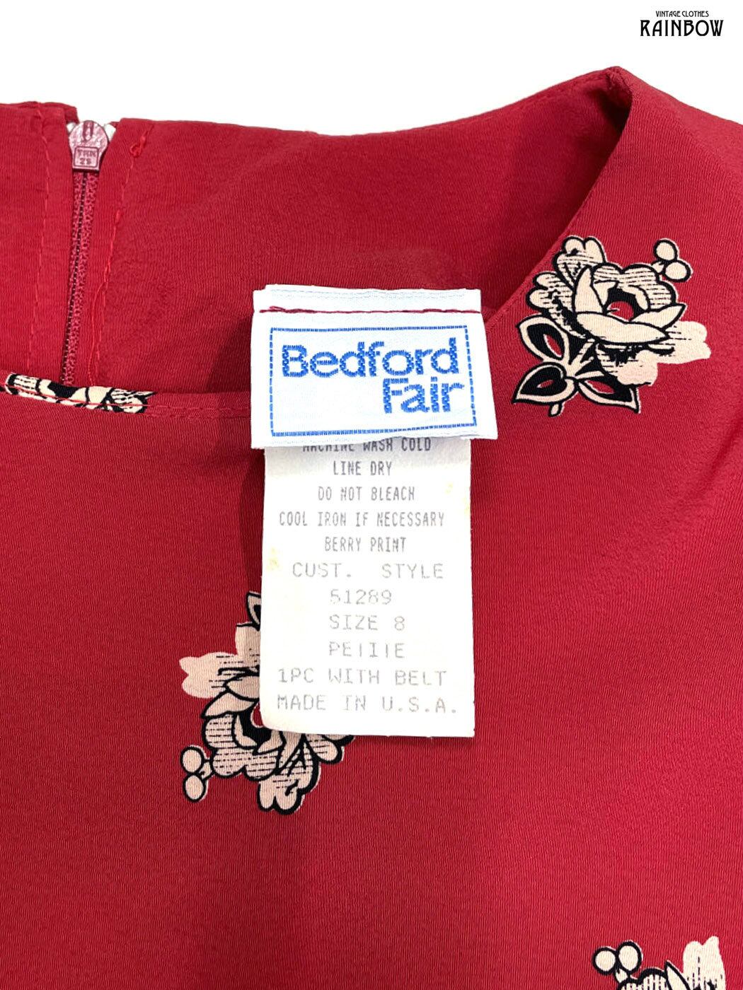 古着 Bedford Fair アメリカ製 花柄 ロング丈 長袖 ワンピース 古着 Bedford Fair アメリカ製 花柄 ロング丈 長袖 ワンピース