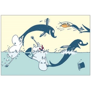 お得な2枚セット/MOOMINのポストカード/イルカとムーミン/グリーティングカード/ポストカード送料220円〜　C0pernicus