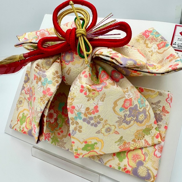 結び帯 白地 桜柄