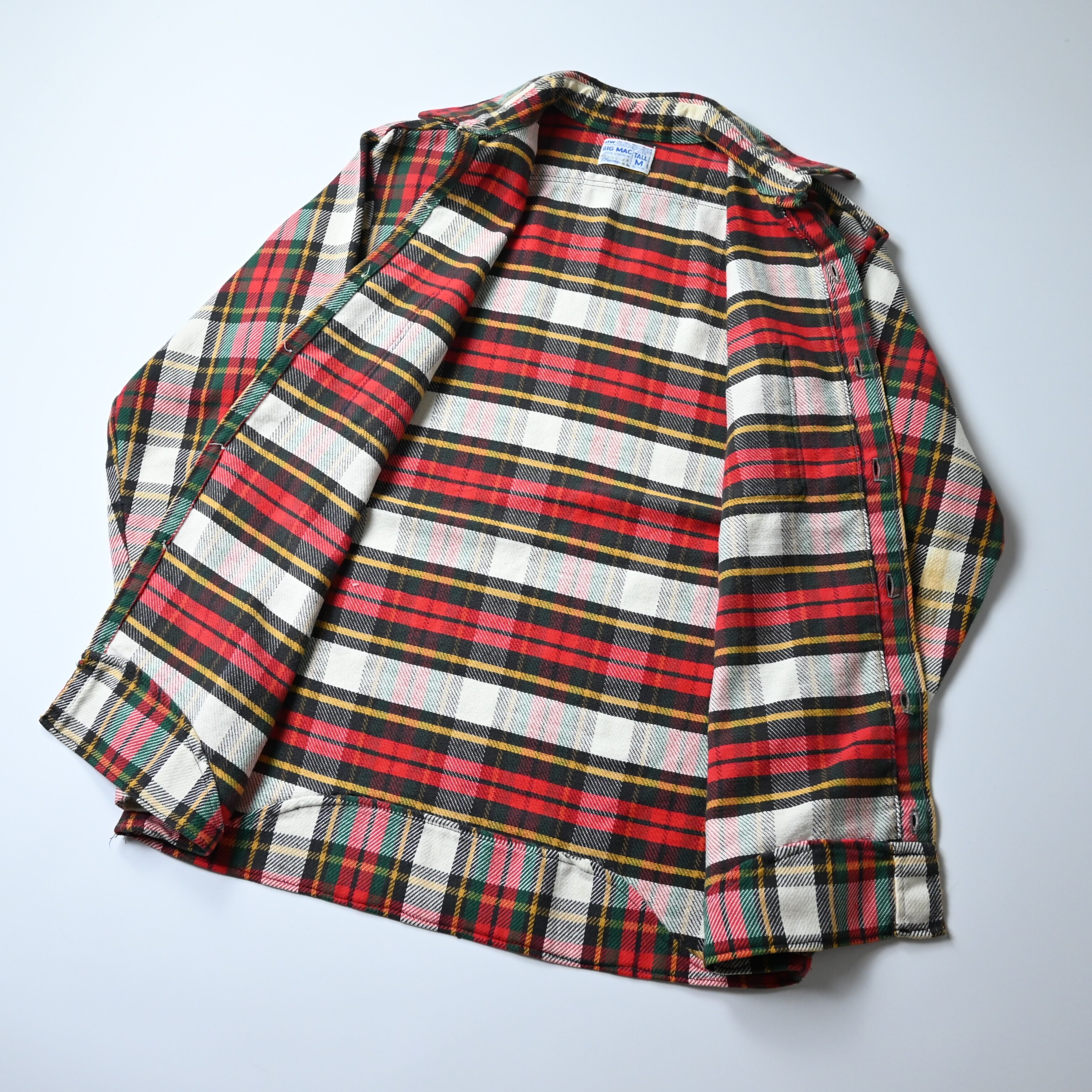 70's BIGMAC vintage M Ctton Flannel Check Shirt | GANKO