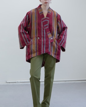1980s European vintage - jacquard stripe kimono jacket