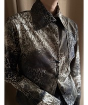 MADE IN ITALY alphabet pattern shirt-4853-8