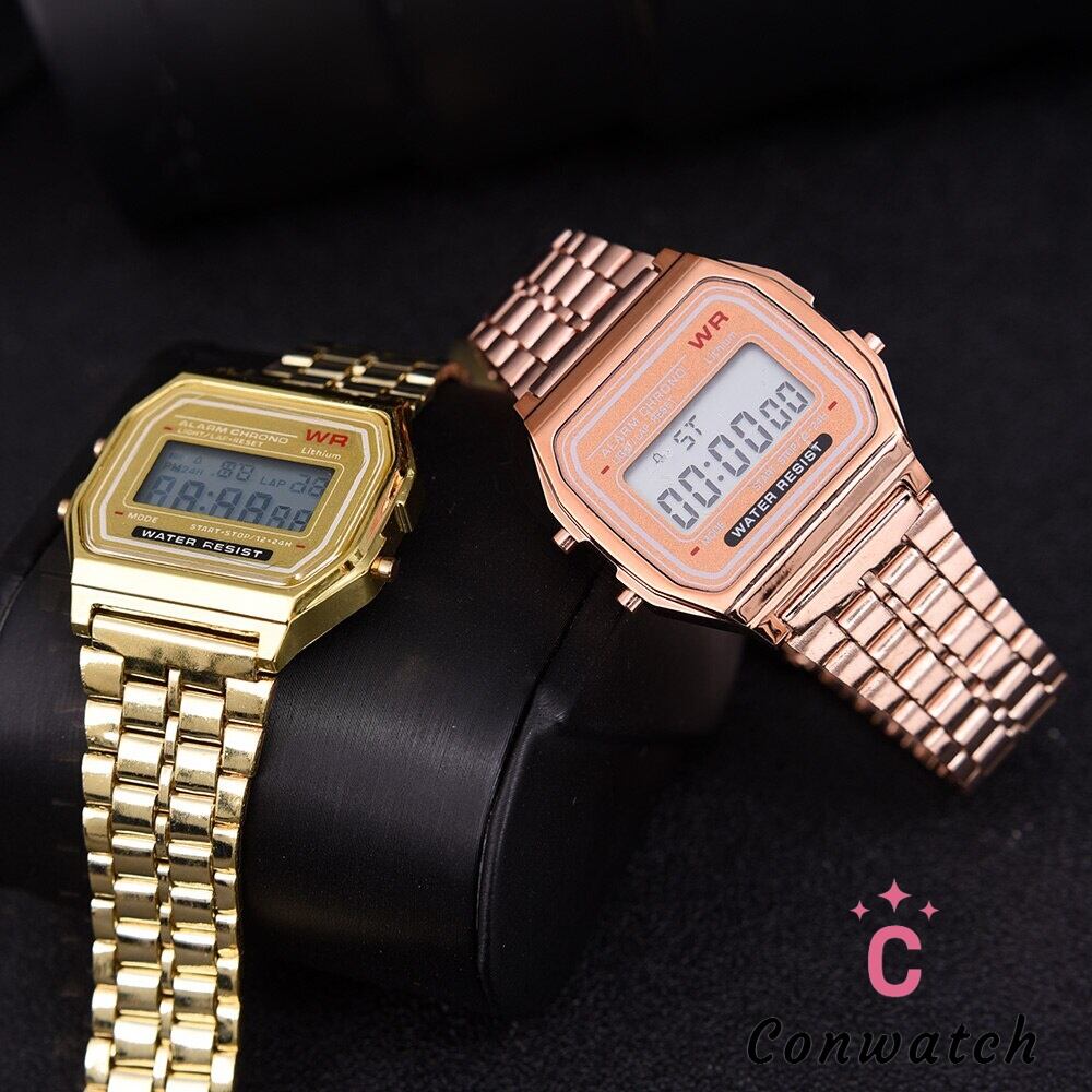 Gold-2】高級デジタル時計 男性用 ビジネス用 ステンレス Gold-2】高級デジタル時計 男性用 ビジネス用 ステンレス