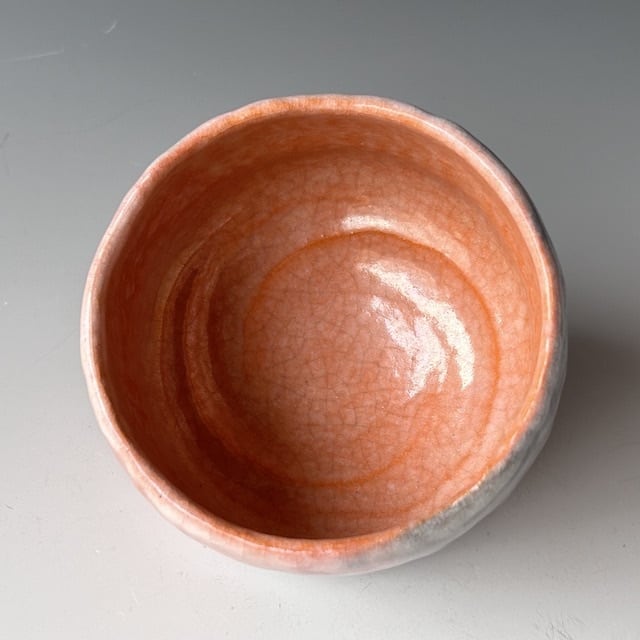 茶道具赤楽茶碗二代小川長楽共箱京都楽焼濃茶薄茶茶会茶事