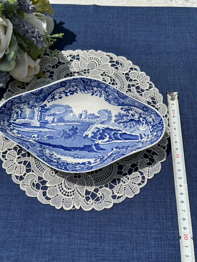 SPODE社　Blue Italian　ダイヤモンドシェイプディッシュ（約22.5cm）（レイトスポード期）