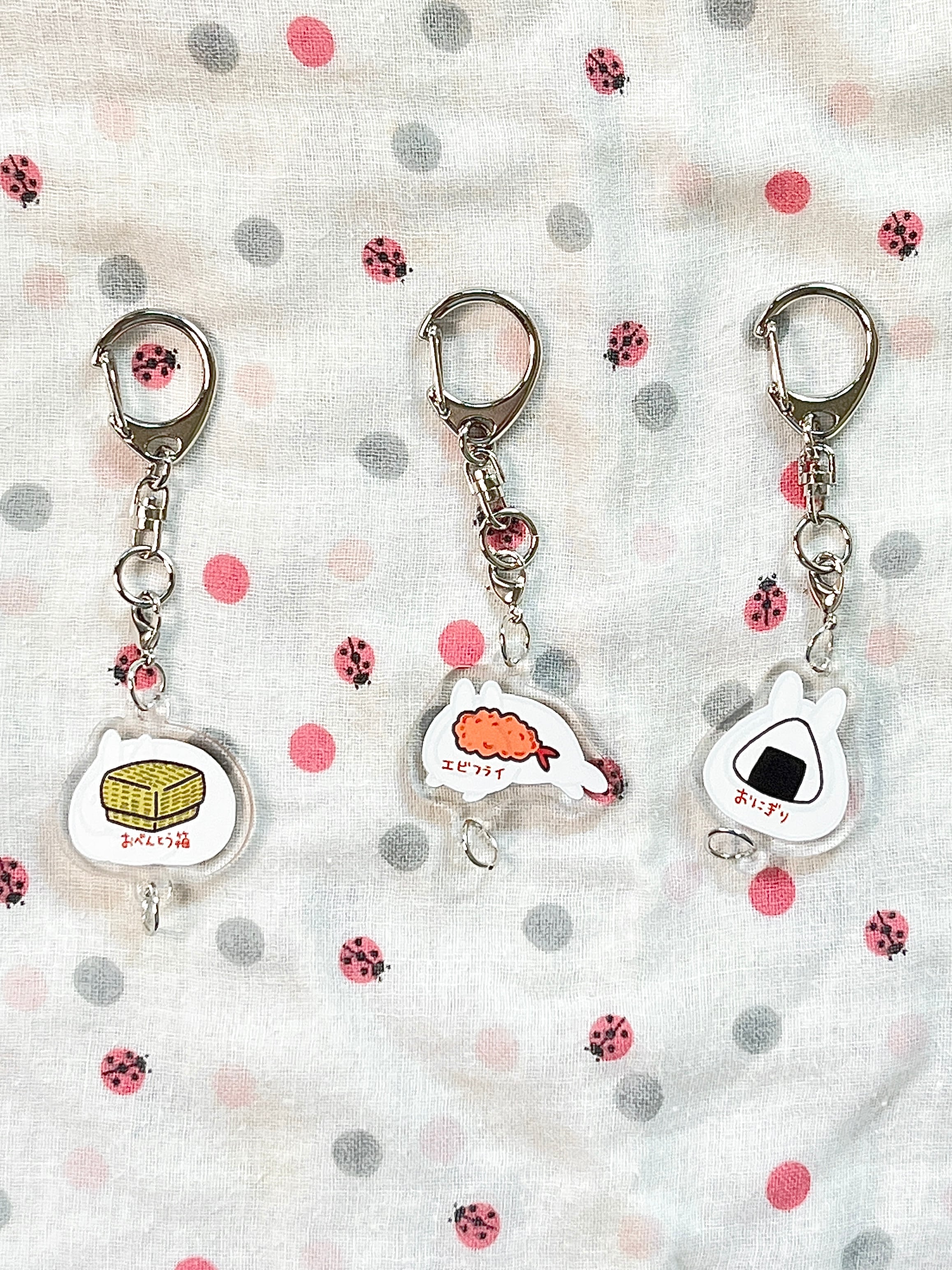 3連キーホルダーシェア用ナスカン | ペットイラストはぐもふ