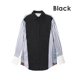 Denim Striped Long Shirt / デニム ストライプ ロング シャツ