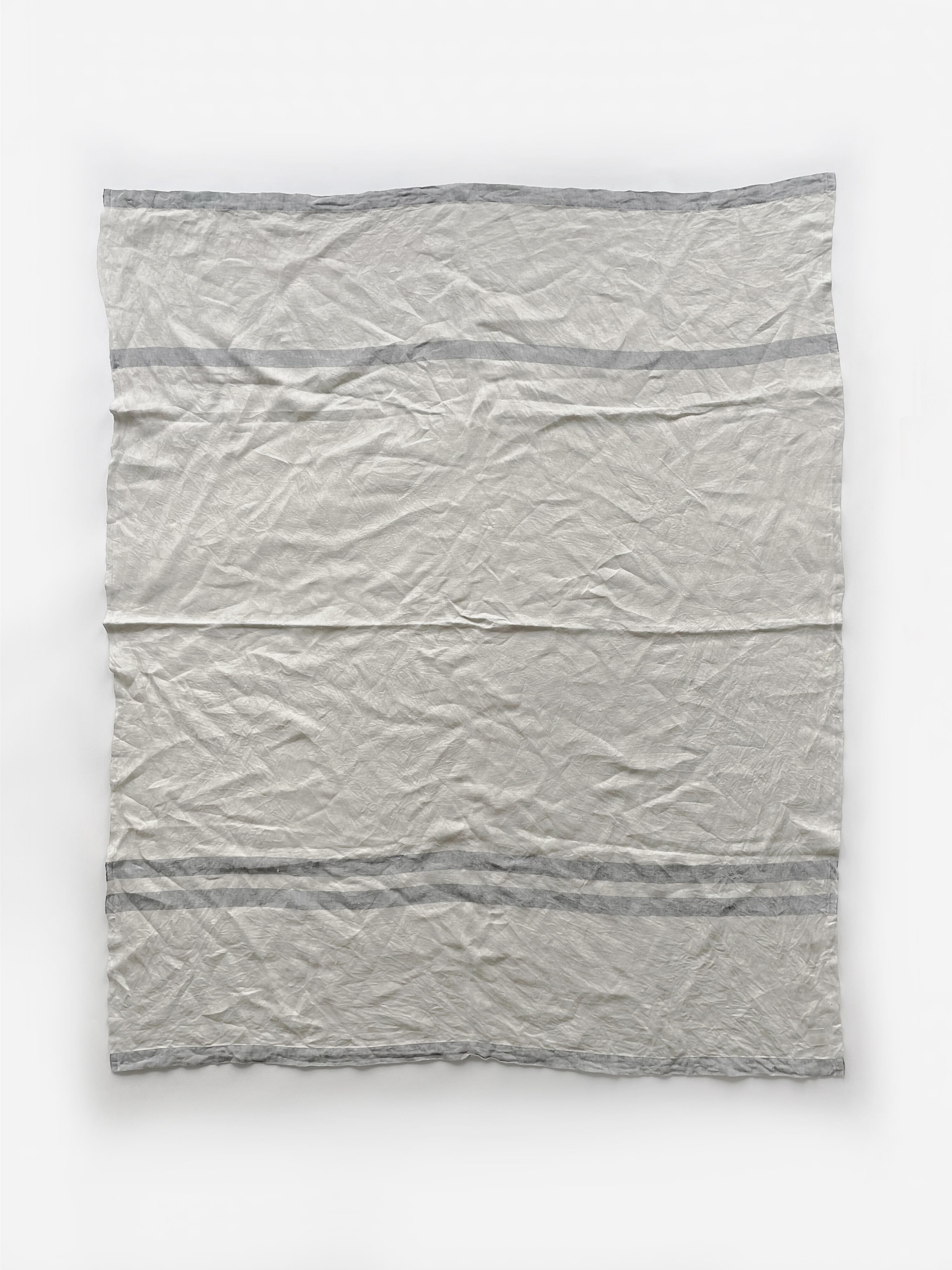 0172-1 linen blanket / natural,navy