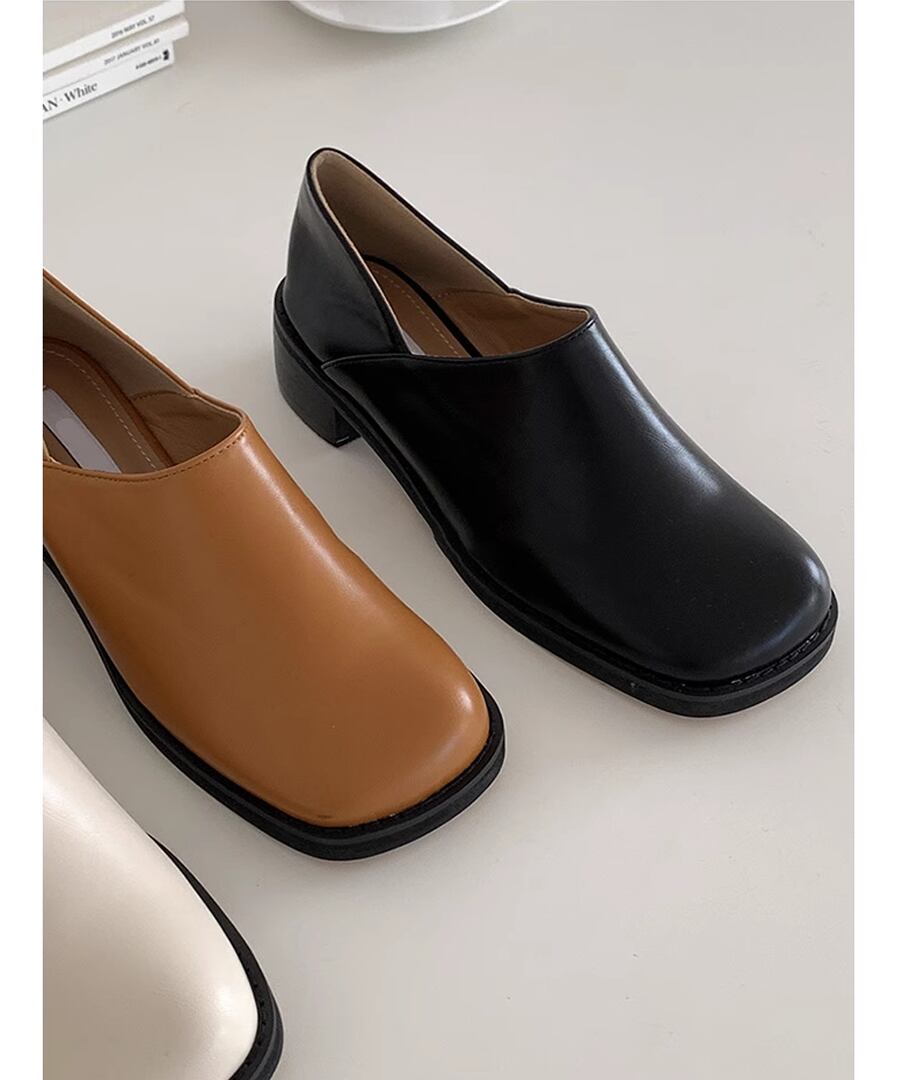 スクエアヒール シングルシューズ【e-70638】