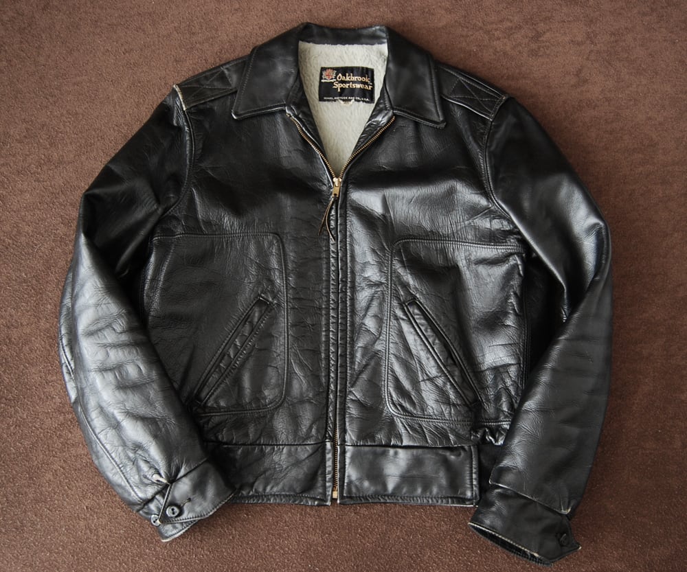 60'SOAKBROOKSPORTSWEARBIKERLEATHERJACKET