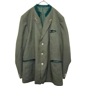 『美品 VINTAGE LODENFREY SEIDEL ANGER-GRAZ fake wood button wool rayon stand up collar big silhouette over size checked tailored Tyrol Tyrolean jacket』USED 古着 ヴィンテージ フェイク ウッド ボタン ウール レーヨン スタンドカラー ビッグ シルエット オーバー サイズ チェック テーラード チロル チロリアン ジャケット