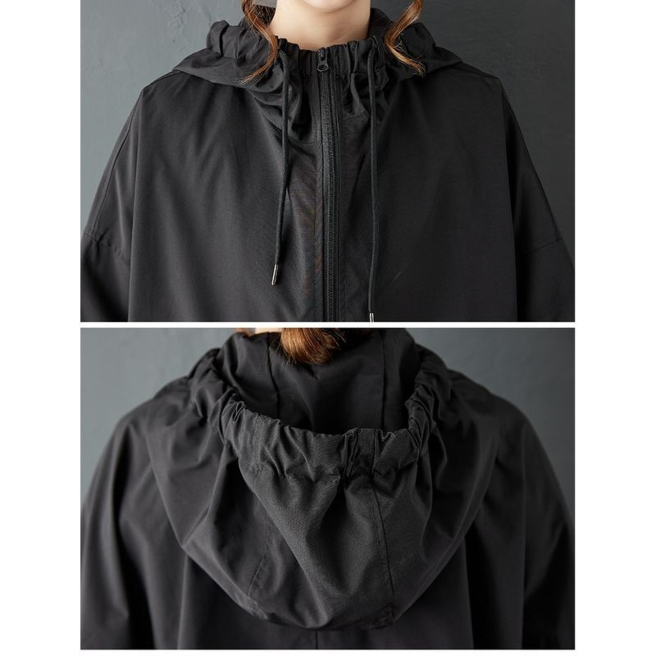 オーバーサイズ フード ミドルブルゾン 60050