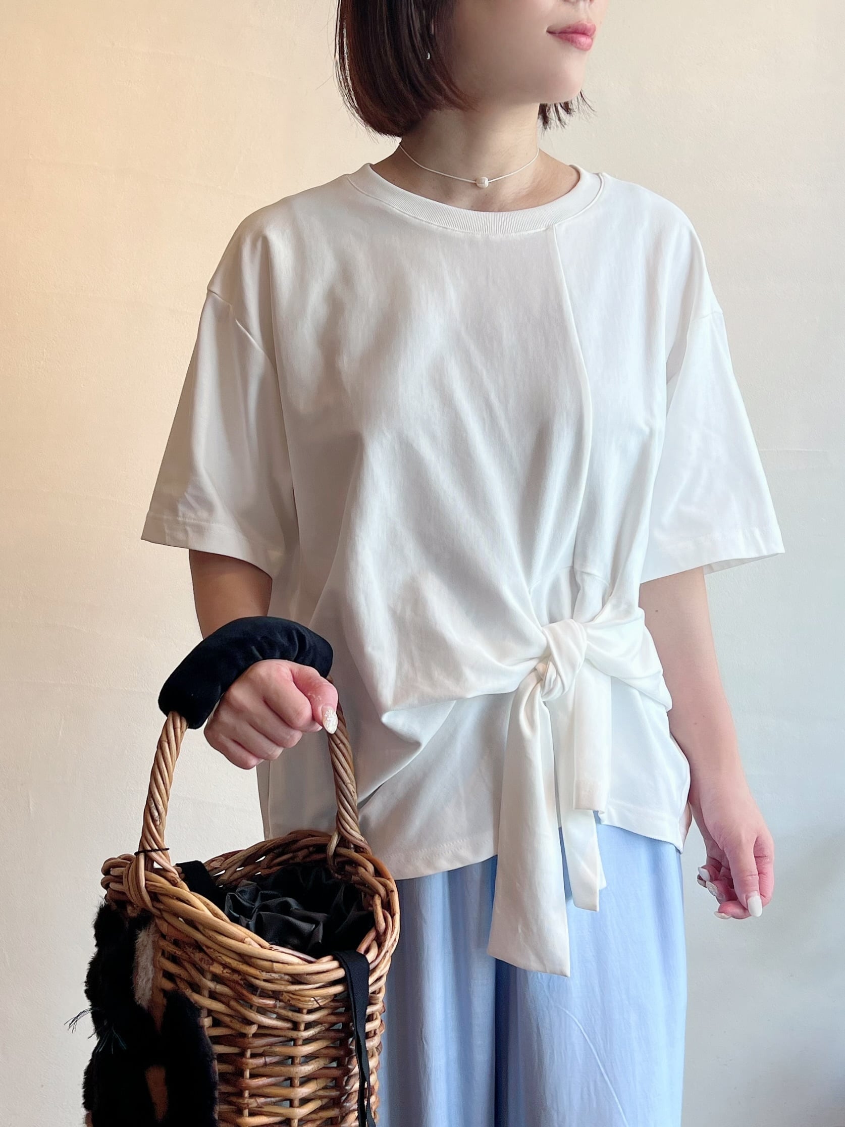 MUVEIL / リボンディテールTシャツ | anouk
