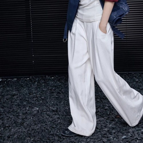 ハイウエストタックワイドレッグパンツ ・20856