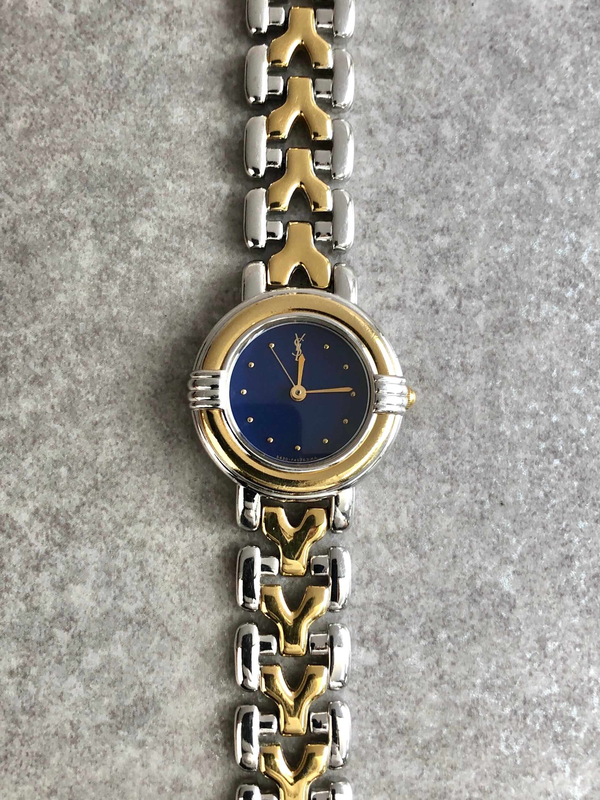 Yves Saint Laurent イヴ・サンローラン 腕時計 ゴールド×シルバー YSL