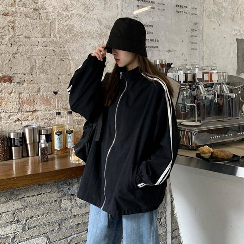 アウター レディース マウンテンパーカー ウィンドブレーカー Bf風 ざっくり 大きめ スタンドカラー 大きいサイズアウター ウインドブレーカーレディース ブラック ホワイト カジュアル アウトドア ジャケット Viento