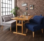 ファミリー向け 棚付き ソファダイニングセット Colta コルタ 4点:テーブル+ソファ3点 W150+2P+1P2脚