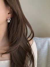 S925 ノットボリュームピアス